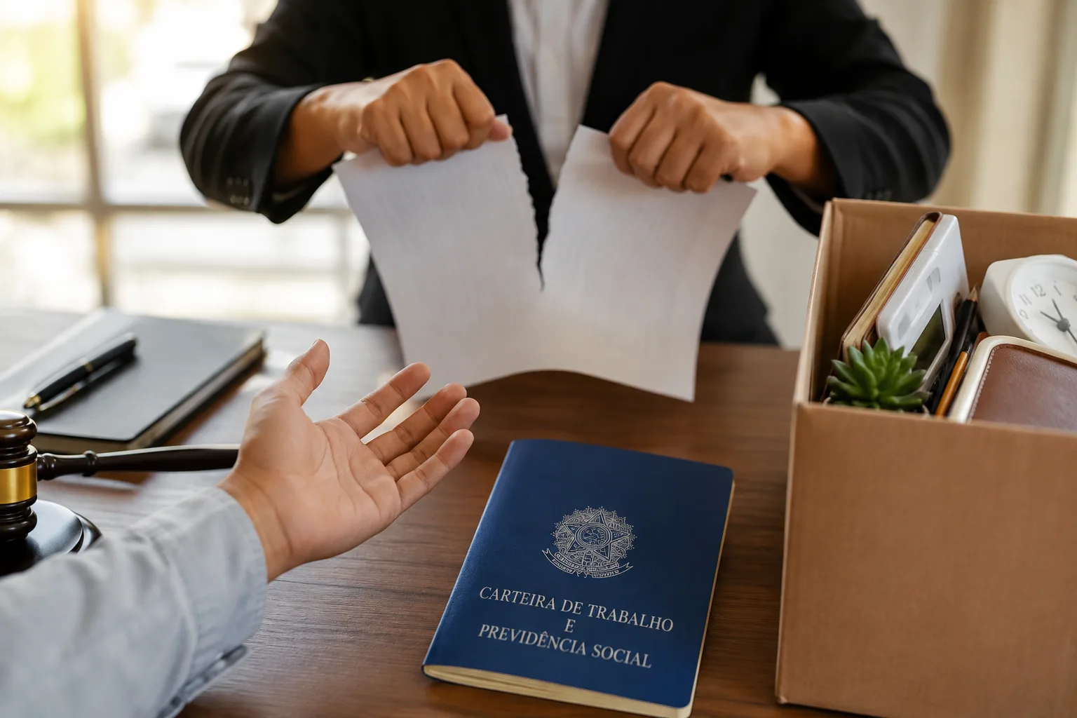 Rescisão indireta: trabalhador pode sair do emprego e receber verbas de uma demissão sem justa causa em situações como salário atrasado, FGTS não depositado, assédio moral, condições inseguras e doença ocupacional.